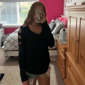 Black Long-sleeve V-neck